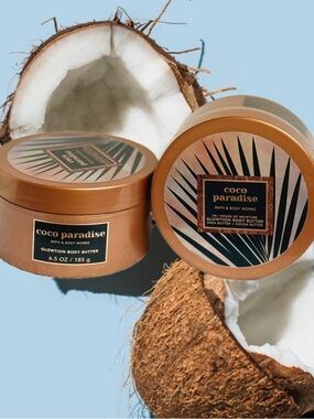 COCO PARADISE Glowtion Body Butter X2 Bath & and Body Works Set of 2 RARE HTF